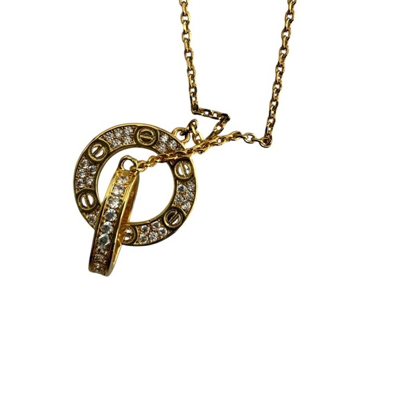 Elegant Gold Necklace with Crystal Accents - Picture 2 of 6